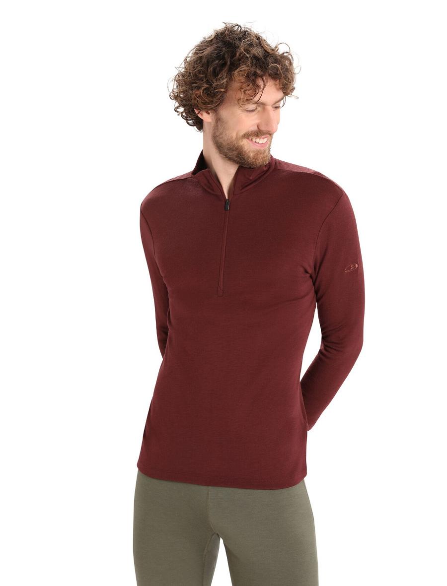 Espresso Men's Icebreaker Merino 175 Everyday Long Sleeve Half Zip Thermal Top Base Layers | USA 1370BEXC